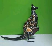 Title: Signed Hand-Painted Kangaroo Folk Art Sculpture – Tribal Dot Art – 10...