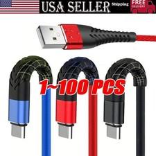 Braided USB Type-C USB-C to USB-A Fast Charge Cable Charger Lot Charging Cord