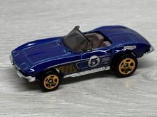 1999 HOT WHEELS '65 CHEVY CORVETTE CONVERTIBLE #5 BLUE 1:64 DIECAST 2 3/4" CAR