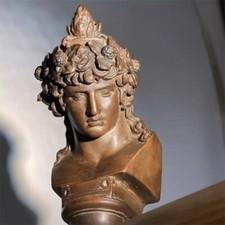 Handcrafted Bronze Dionysus Bust Sculpture, Ancient Greek Statue For Home Decor