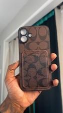iPhone 16 Phone Case Coach Case Brown Designer Leather Case
