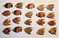 Vintage Wooden Fish - Hand Painted and Hand Carved - 20 pcs - Great for Crafts!