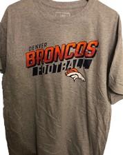 NFL Denver Broncos Men’s Size Large Graphic Logo Tee Shirt. NWOT. Color Gray