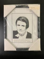Unused Framed Portrait Print of Ayn Rand with Objectivist John Galt Quote