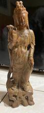 Vintage Heavy Kwan-yin Guan Yin Boddhisattva Goddess Deity Statue 23 inches