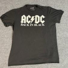 AC/DC Back in Black T-Shirt Men's L Black Graphic Crew Neck Tee