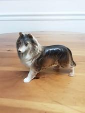 Vintage Rough Collie Lassie Porcelain Dog Statue Figurine Enesco Japan