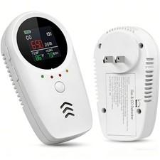 Portable 5-in-1 Carbon Monoxide,Smoke & Gas Alarm–HD Display, Home & Travel Use
