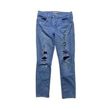 Levis 720 High Rise Super Skinny Jeans Womens Size 29 Distressed Light Wash