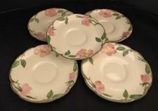 Set of 5 Vintage 1950's Franciscan Desert Rose Tea/Coffee Cup Saucers ONLY USA