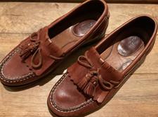 JOHNSTON MURPHY KILTIE TASSEL LOAFER SADDLE LEATHER ( MENS 9.5 ) BROWN PREOWNED