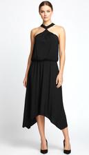 Sandra Darren Women's Halter Midi Dress Stretch Sleeveless Black Size 10