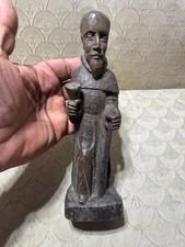 Hand Carved Wood "A Traveling Monk?" Statue  - 8.75 Inches Tall