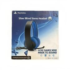 Official SONY PlayStation Silver Wired Stereo Headset - PS3/PS4/PS Vita (Read)