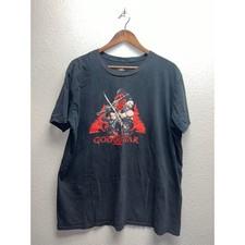 Playstation God Of War Shirt Video Game Graphic Kratos Arteus Black Tee Large