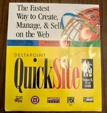 1997 NIB Deltapoint QuickSite 2.5 Sell On The Web Windows 95 NT 4.0 Vintage