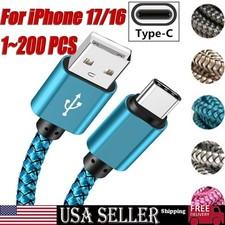 Braided USB to Type-C Fast Charging Data SYNC Charger Cable Cord 3/6/10FT Lot