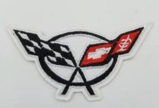 Chevy Corvette Racing Embroidered, Iron On Patch. Red,Black,& White TPS0018