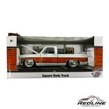 🇺🇸M2 Machines 1973 Chevrolet Cheyenne 10 Square Body Truck White R102 1:24🇺🇸
