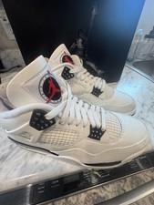 Jordan Air Jordan 4 Retro Men’s Mid Top Leather Lace-Up Sneakers White/Black