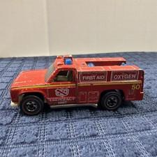 Vtg. 1974 Hot Wheels Redline Emergency Unit Fire Truck #50 Red Mattel Hong Kong