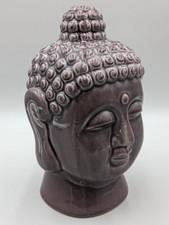 Glazed Buddha Bust, Vintage Stoneware, (height = 11.5")