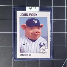 John Pork Rookie Baseball Card #00 Catcher Meme Parody TheAlexStudio Sports Card