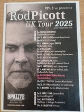 Rod Picott UK Tour Poster 2025 A4 Size Copy - Excellent Condition (via BPA Live)