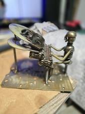Scrap Metal Piano Man Handmade Sculpture