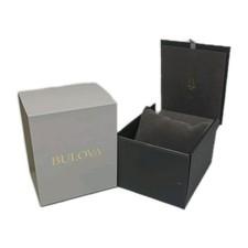 Bulova EMPTY  Watch Storage Display Box FLIP LID Presentation Black and Gray