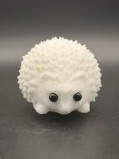 Adorable White Jade Hedgehog Figurine Hand Carved Natural Stone Animal Statue