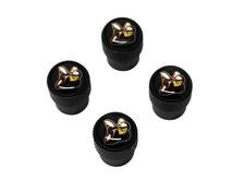 Scat-Pack Black on Black Aluminum Tire Valve Stem Caps FULL COLOR