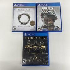 3 PS4 Games. Tested and Working. Elder Scrolls, COD Cold War And Injustice 2