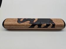 Hand Carved Wooden Mancala Game Bear Design Folding Board W/ Stones