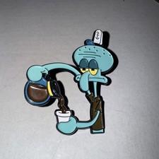 Squidward With Coffee Enamel Pin Custom