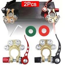 2PCS Car Battery Terminal Connectors Positive & Negative Clamps Quick Release