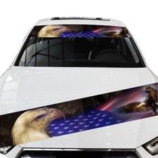 Windshield Banner Top Decal American Flag Graphic Sticker For Car Truck SUV Van