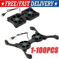 Dual USB Cooling Fan Pad Foldable Slim Fans Cooler Stand For Laptop Notebook LOT