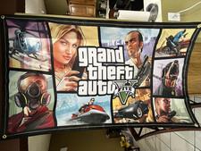 Grand Theft Auto V 5' Flag Banner Poster Sony PlayStation 3 PS3 2013 Rockstar 5