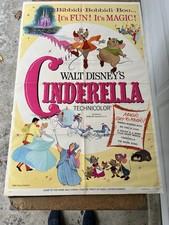 Vintage Movie Poster "Disney's Cinderella" Reissue 1973- Very Good Condition