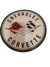 Chevrolet Chevy Corvette Embossed Metal Tin Sign Round 12" Vintage Garage 2004