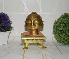 Satyabhama Goddess Head Statue Brass Gauri Parvati Theme Idol Office Decor RD210