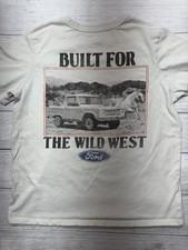 Ford Built For The Wild West Shirt Mens Medium White Bronco Graphic Tee Hybrid