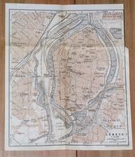 1925 ORIGINAL VINTAGE MAP OF LUBECK / LÜBECK / SCHLESWIG-HOLSTEIN / GERMANY