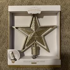 Wondershop Gold Star Tree Topper Christmas LED Lit Rotating Inner Star