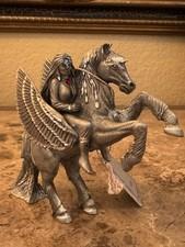 Masterworks fine pewter Figurine Warrior Woman Pegasus Flying Horse