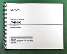 Denon AVR-790 Instruction Manual: 72 Pages & Protective Covers!
