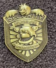 Five Nights at Freddy’s Fazbear Security Badge Brooch Pin FNAF Freddy Metal
