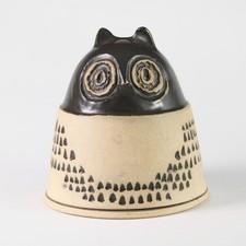 1970s Bennington Potters Owl Coin Bank  | Vintage Bird Sculpture Mod David Gill