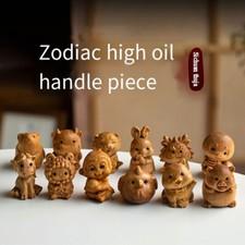 12 Zodiac Animal Wood Carvings Chinese Wood Products Handle Carvings Classic 
